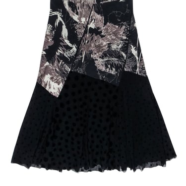 Fuzzi - Black & Brown Abstract Print Skirt Sz S
