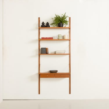 Danish teak mid century wall unit with a console, 1960s 