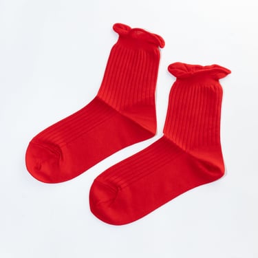 Sea Island Cotton DC Crew Sock in Red