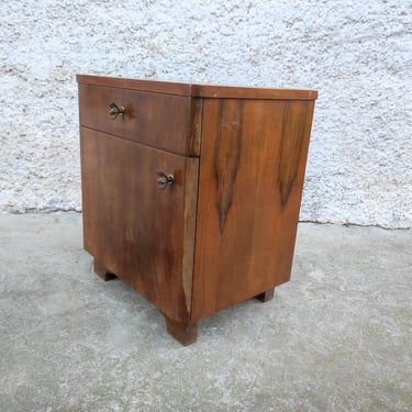 Vintage Bedside Table/ Mid Century/ Nightstand Storage/ Retro Night Table/ Storage Tables/ Old Wooden Nightstand/ Yugoslavia/ 70s 