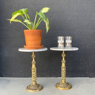 Marble and Brass Cocktail Table
