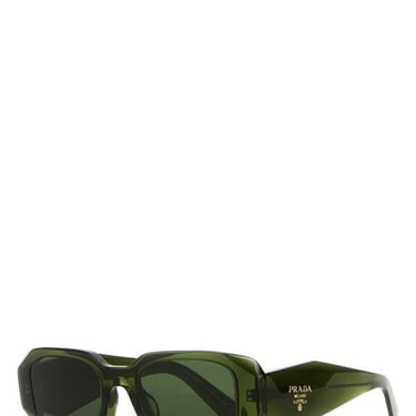 Prada Women Army Green Acetate Sunglasses