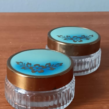 Vintage Vanity Jars | Set of Two Powder Jars 