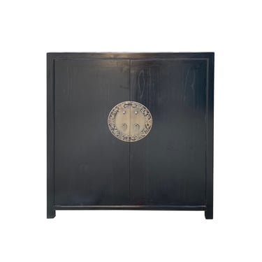Asian Black Color Moon Face Hardware Side Table Shoes Cabinet cs7502E 