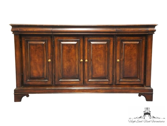 BERNHARDT FURNITURE Contemporary Traditional 69" Buffet w. Burled Bookmatched Top 383-132 
