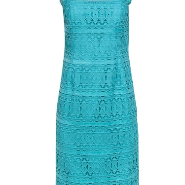 Antonio Melani - Turquoise Lace Sleeveless Ruffled Midi Dress Sz 4