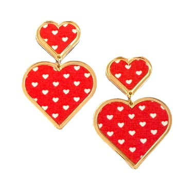 Heart Print Statement Earrings