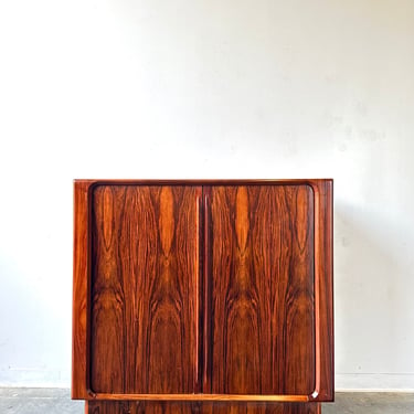 Vintage Danish MCM Rosewood Dresser with tambour door 