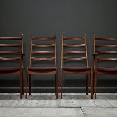SOLD. A set of 4 Rosewood Dining Chairs by Kai Kristiansen for Korup Stolefabrik. Enquire for similar.  