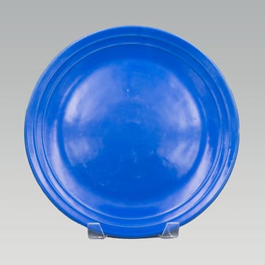 Meyers Pottery California Rainbow Blue Chop Plate | Vintage California Pottery Mid Century Modern Dinnerware Colorware Serveware 