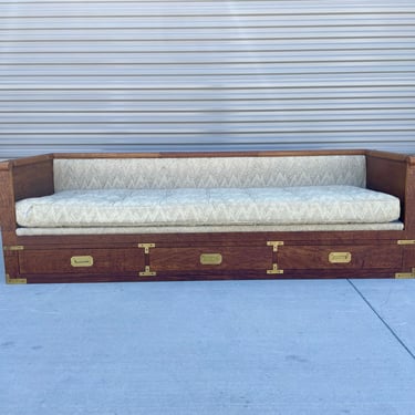 Mid Century Tiger Oak Daybed/Sofa by Marge Carson 
