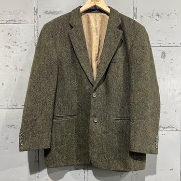 80s  Harris tweed hand woven unisex Blazer Wool 1980s Jacket Suit Office Cute Coat  Oversized 