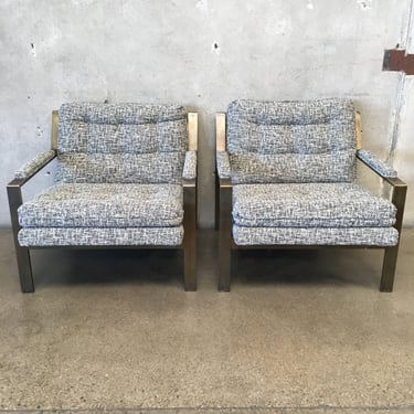 Pair of Mid Century Modern Milo Baughman Style Chairs