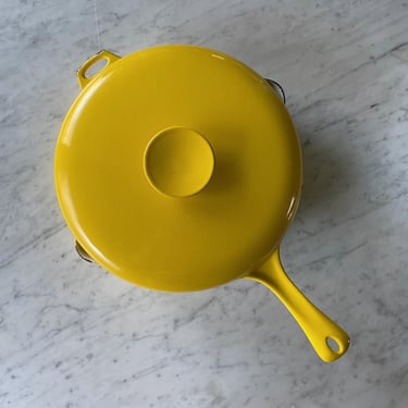 Copco Yellow Frying Pan + Lid Michael Lax 1970s Scandinavian Kitchen Design Vintage Mid-Century Skillet 