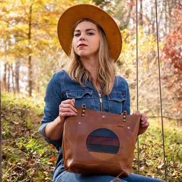 The California Sun Leather Tote Bag | Limited Edition |  Handmade Purse |  Made in the USA | Leather Handbag 