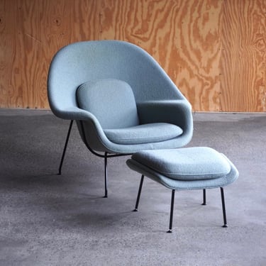 Knoll Womb Chair + Ottoman by Eero Saarinen 