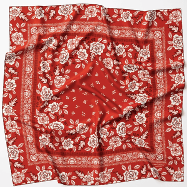 Silk Twill Scarf - Rosy in the Red Hot