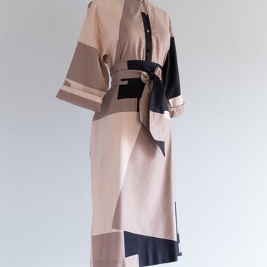 Chic 1970's Catherine Ogust Abstract Art Dress / Medium
