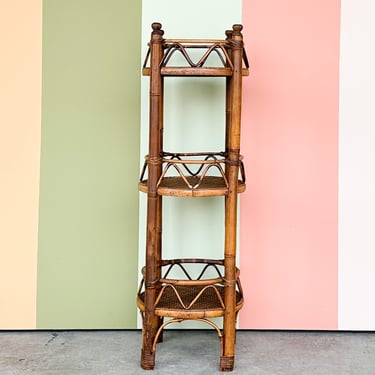 Petite Three Tier Rattan Etagere