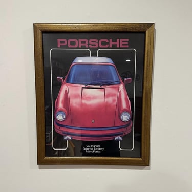 1980s Vintage Porsche Poster 