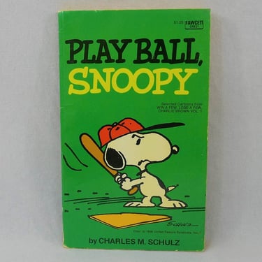 Play Ball, Snoopy (1974) by Charles Schulz - Charlie Brown, Peanuts - Vintage Cartoon Comic Strip Book 
