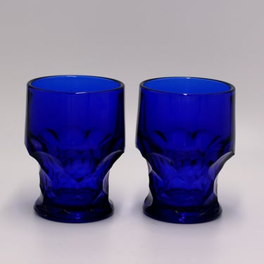 vintage viking cobalt blue 8 ounce glasses/set of two 