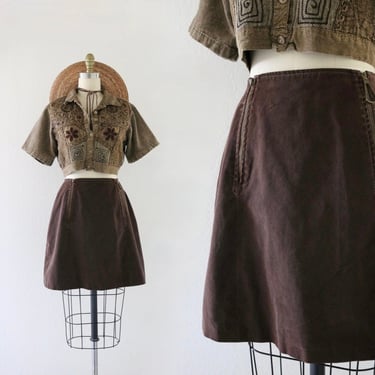 imperfect 70's chocolate mini skirt - 24 