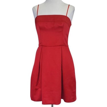 Jill Stuart - Red Satin Strapless Dress w/ Bow Detail Sz 6