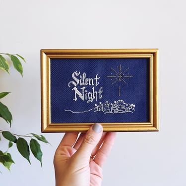 Vintage Christmas Silent Night Cross Stitch Embroidery 