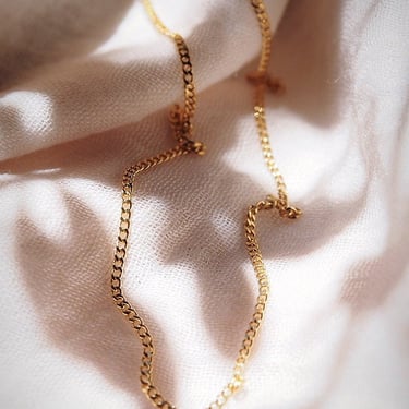 Dainty Basic Gold Curb Link Necklace - Keanu 