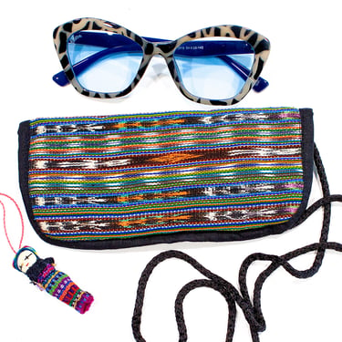 Deadstock VINTAGE: 1980s - Native Guatemala Eyeglass Pouch - Native Textile - Sunglasses Holder - Pouch - Fabric Bag - SKU 1-C2-00029746 