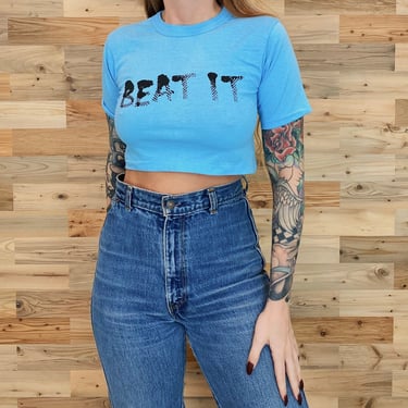 80's Beat It Cropped Vintage Tee Shirt 