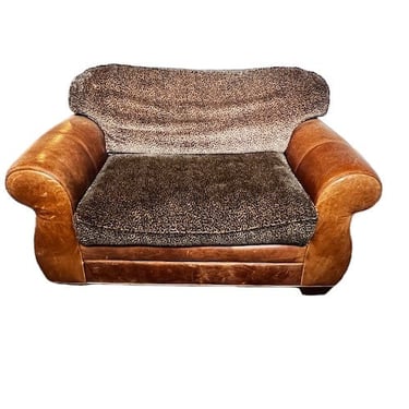 SUO Large Leather Chair w/Cheetah Print  FP222-02