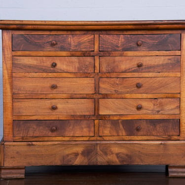 19th Century Country French Louis Philippe Style Walnut Chest of Drawers 