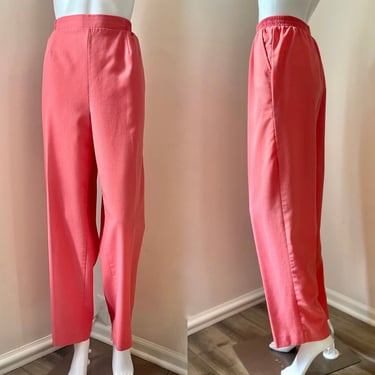 Coral Pink High Waist Pants XL 1980's 
