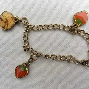 Vintage 2002 Strawberry Shortcake Charm Bracelet By TCFC Inc, Strawberry Shortcake Girl Charm, Strawberries Charm 