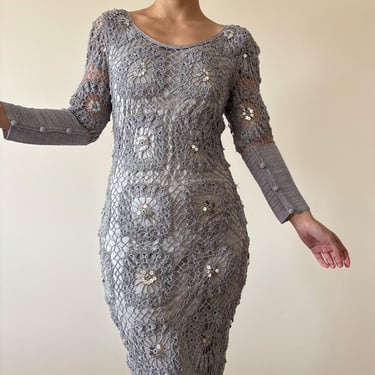 1980s Eugene Alexander sequin 3-D floral maxi dress | Terrasita - Lake  Winola, PA | ATTIC