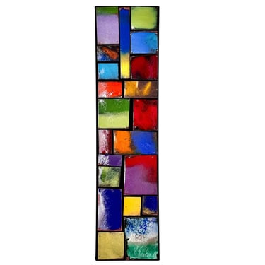 Contemporary Modern Abstract Enameled Copper Mosaic Wall Hanging Sculpture 