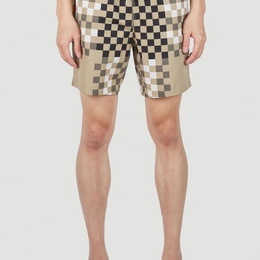 Burberry Men Martin Pixel Check Swim Shorts