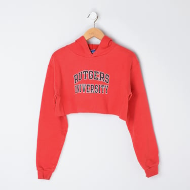 Vintage 90s Rutgers Cropped Hoodie - college, crop top, new jersey - Women's XL 