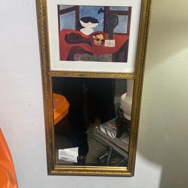 Gilt framed mirror with Picasso print
