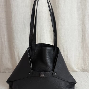 AKRIS AI Black Small Shoulder Tote