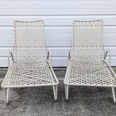 Vintage Brown Jordan Tamiami Chaise Lounge Chairs - Set of 2 