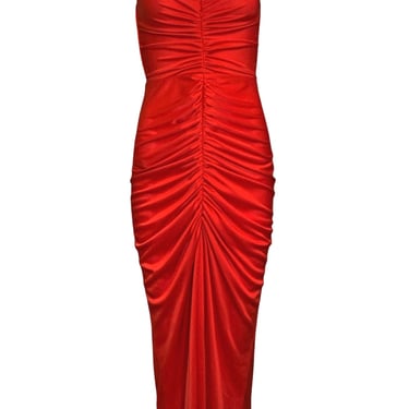 Frederick's of Hollywood '70s Red Ruched Disco Dress