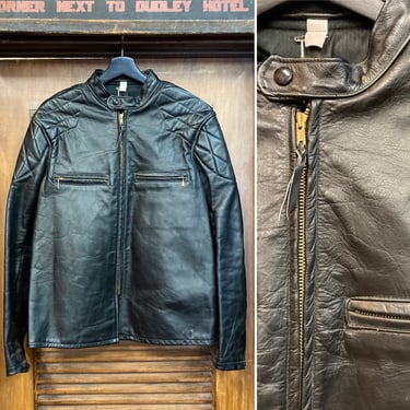 Vintage 1960’s Cafe Racer Leather Jacket Great Details, 60’s Motorcycle Jacket, 60’s Jacket, 60’s Leather, 60’s Vintage Clothing 