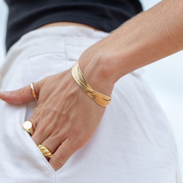 Gold Herringbone Bracelet - Konani, Gold Flat Chain Bracelet, Gold Filled Chain Bracelet, Gold Herringbone Chain 