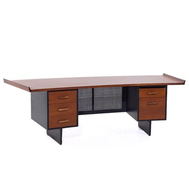 Harvey Probber Mid Century Rosewood Curved Executive Desk - mcm 