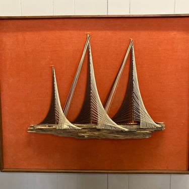 String Art and Driftwood sailboat Wall Art 