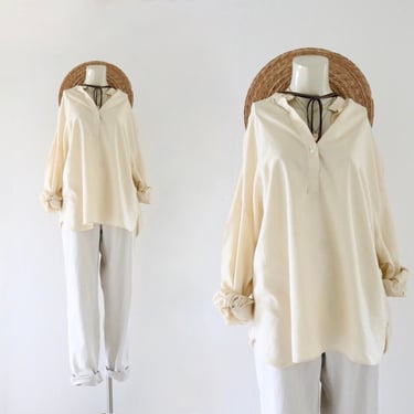 70's billowy parchment blouse 