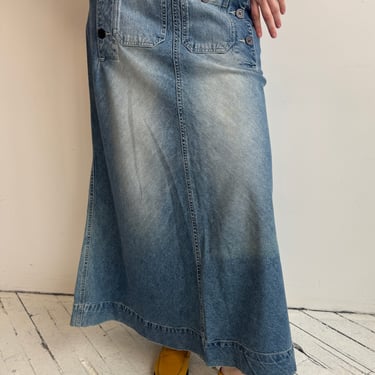 Vintage - Denim Sailor Maxi Skirt (XL/1X)